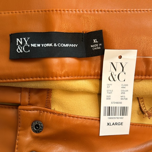 NY&CO SKIRT, FAUX LEATHER, MIDI, A-LINE, SIZE X-LARGE - Picture 3 of 8